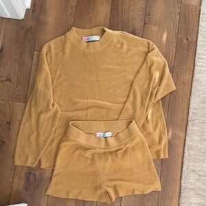 Free people Women's Mustard Sweater Set